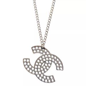Chanel CC Chain Necklace Pendant Silver
